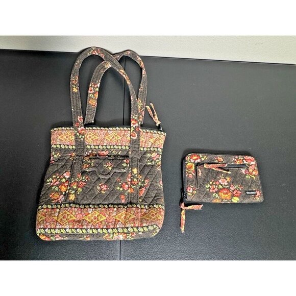 Vera Bradley Little Betsey Chocolat (Retired) Zip Purse With Wallet - Picture 1 of 13